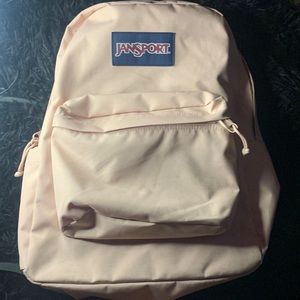 Misty Rose Pink,  Jansport, 3 pockets.